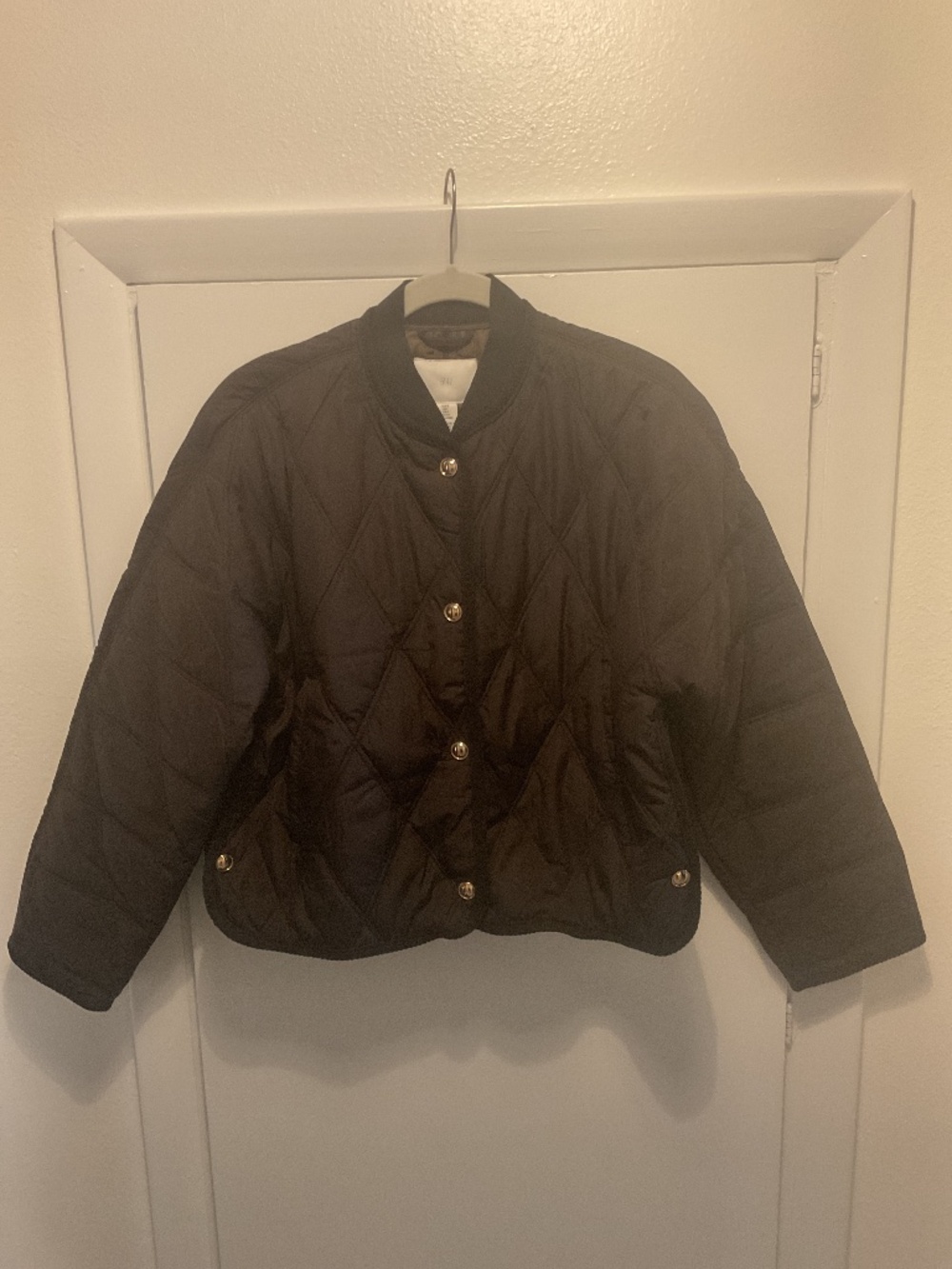 H&M Light Puffer Jacket, Dark Brown, Size Small